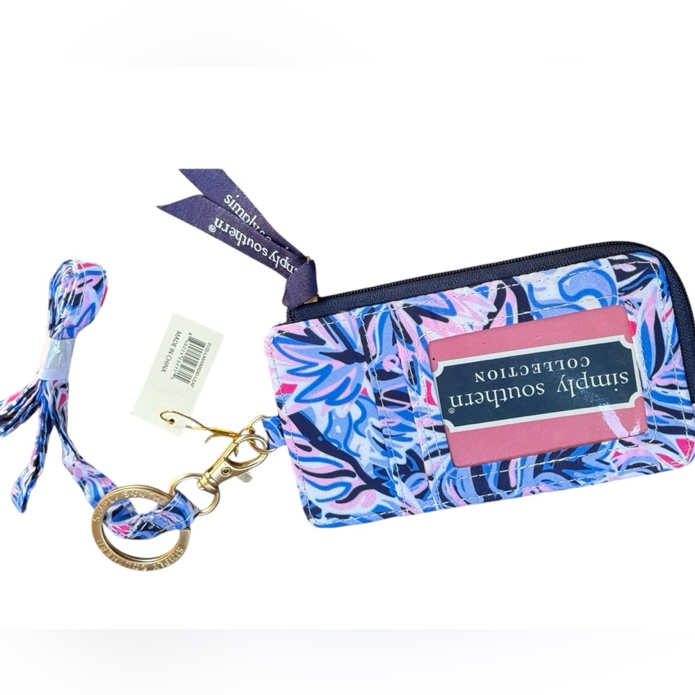 Simply Southern lanyard zip around keychain wallet NEW